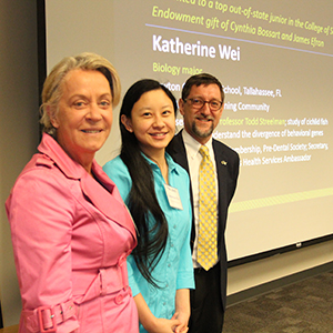 Cynthia Bossart (left), Katherine Wei, and Dean Goldbart (Photo by Renay San Miguel)